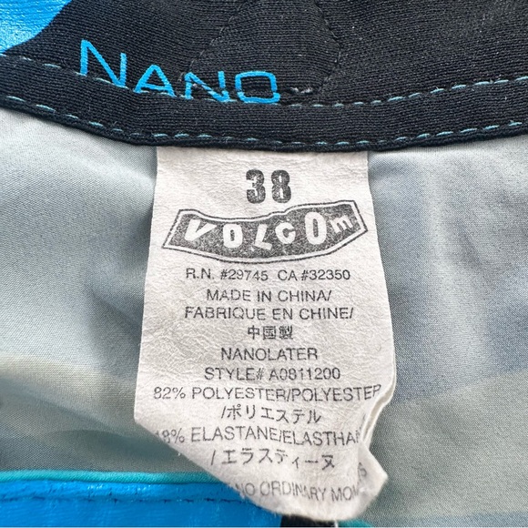 Volcom men’s Nano unlined swim board shorts size 38 blue green swim surf - Picture 7 of 7